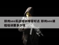 郑州seo实战培训哪家好点 郑州seo课程培训要多少钱