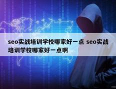 seo实战培训学校哪家好一点 seo实战培训学校哪家好一点啊