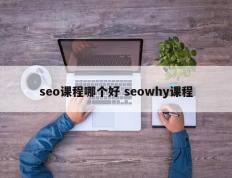 seo课程哪个好 seowhy课程