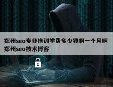 郑州seo专业培训学费多少钱啊一个月啊 郑州seo技术博客