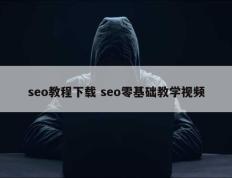 seo教程下载 seo零基础教学视频