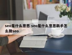 seo是什么意思 seo是什么意思新手怎么做seo