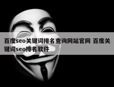 百度seo关键词排名查询网站官网 百度关键词seo排名软件