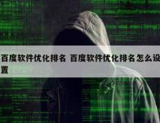 百度软件优化排名 百度软件优化排名怎么设置
