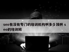 seo有没有专门的培训机构啊多少钱啊 seo的培训班