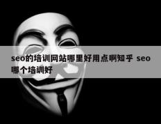 seo的培训网站哪里好用点啊知乎 seo哪个培训好