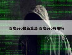 百度seo最新算法 百度seo有用吗