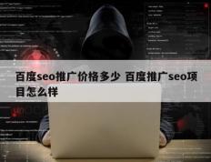 百度seo推广价格多少 百度推广seo项目怎么样