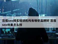 百度seo排名培训机构有哪些品牌好 百度seo效果怎么样