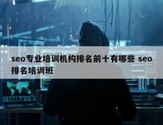 seo专业培训机构排名前十有哪些 seo排名培训班