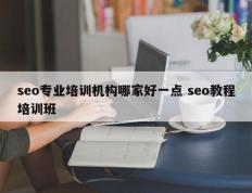 seo专业培训机构哪家好一点 seo教程培训班