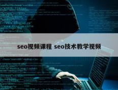 seo视频课程 seo技术教学视频