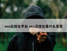 seo云优化平台 seo云优化是什么意思