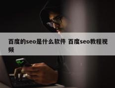 百度的seo是什么软件 百度seo教程视频