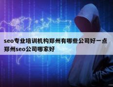 seo专业培训机构郑州有哪些公司好一点 郑州seo公司哪家好