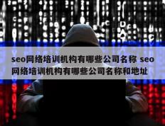 seo网络培训机构有哪些公司名称 seo网络培训机构有哪些公司名称和地址