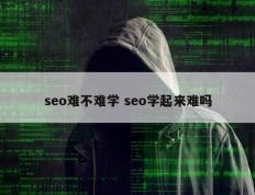 seo难不难学 seo学起来难吗