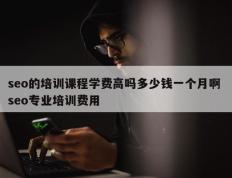 seo的培训课程学费高吗多少钱一个月啊 seo专业培训费用