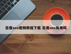 百度seo视频教程下载 百度seo有用吗