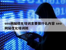 seo网站优化培训主要做什么内容 seo网站优化培训班