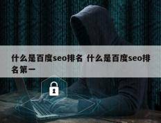 什么是百度seo排名 什么是百度seo排名第一