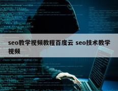 seo教学视频教程百度云 seo技术教学视频