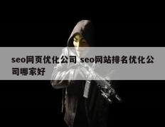 seo网页优化公司 seo网站排名优化公司哪家好