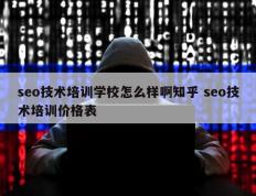 seo技术培训学校怎么样啊知乎 seo技术培训价格表