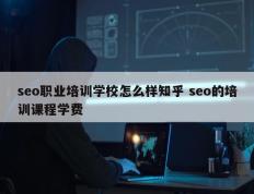 seo职业培训学校怎么样知乎 seo的培训课程学费