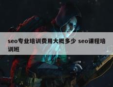 seo专业培训费用大概多少 seo课程培训班