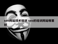 seo网站技术培训 seo的培训网站哪里好