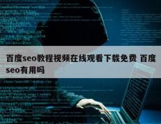 百度seo教程视频在线观看下载免费 百度seo有用吗