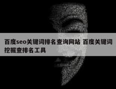 百度seo关键词排名查询网站 百度关键词挖掘查排名工具