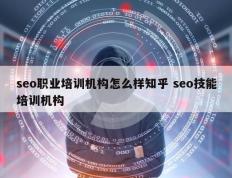 seo职业培训机构怎么样知乎 seo技能培训机构