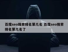 百度seo搜索排名第几名 百度seo搜索排名第几名了