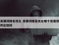 关键词排名优化 关键词排名优化哪个百度软件比较好