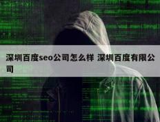 深圳百度seo公司怎么样 深圳百度有限公司