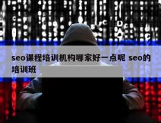 seo课程培训机构哪家好一点呢 seo的培训班