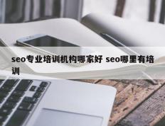 seo专业培训机构哪家好 seo哪里有培训