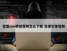 百度seo教程视频怎么下载 百度引擎视频