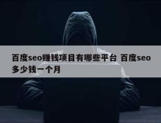 百度seo赚钱项目有哪些平台 百度seo多少钱一个月