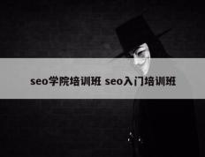 seo学院培训班 seo入门培训班