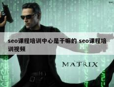 seo课程培训中心是干嘛的 seo课程培训视频