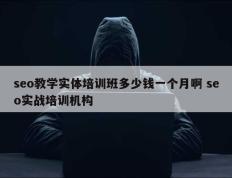 seo教学实体培训班多少钱一个月啊 seo实战培训机构