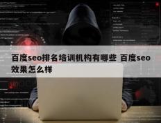 百度seo排名培训机构有哪些 百度seo效果怎么样