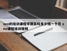 seo的培训课程学费高吗多少钱一个月 seo课程培训视频