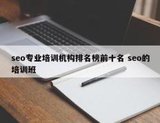 seo专业培训机构排名榜前十名 seo的培训班