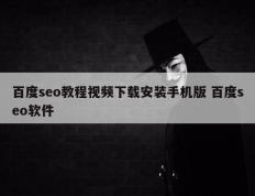 百度seo教程视频下载安装手机版 百度seo软件