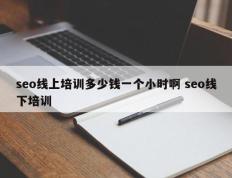 seo线上培训多少钱一个小时啊 seo线下培训