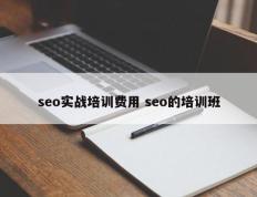 seo实战培训费用 seo的培训班